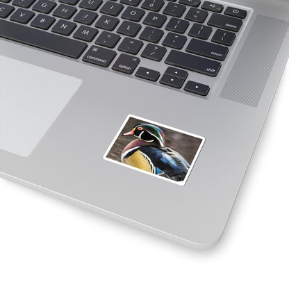 Wood Duck Kiss-Cut Sticker — Colorful Waterfowl Vinyl Decal for Laptop, Water Bottle, Planner