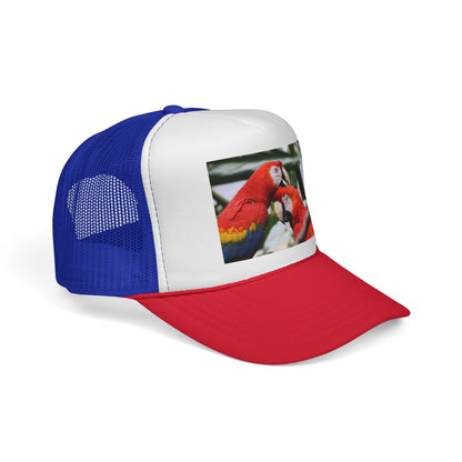 Parrot Love Trucker Cap — Tropical Scarlet Macaw Mesh Hat