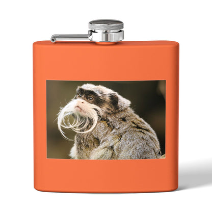 Emperor Tamarin Photo Flask — 6oz Stainless Steel Pocket Hip Flask