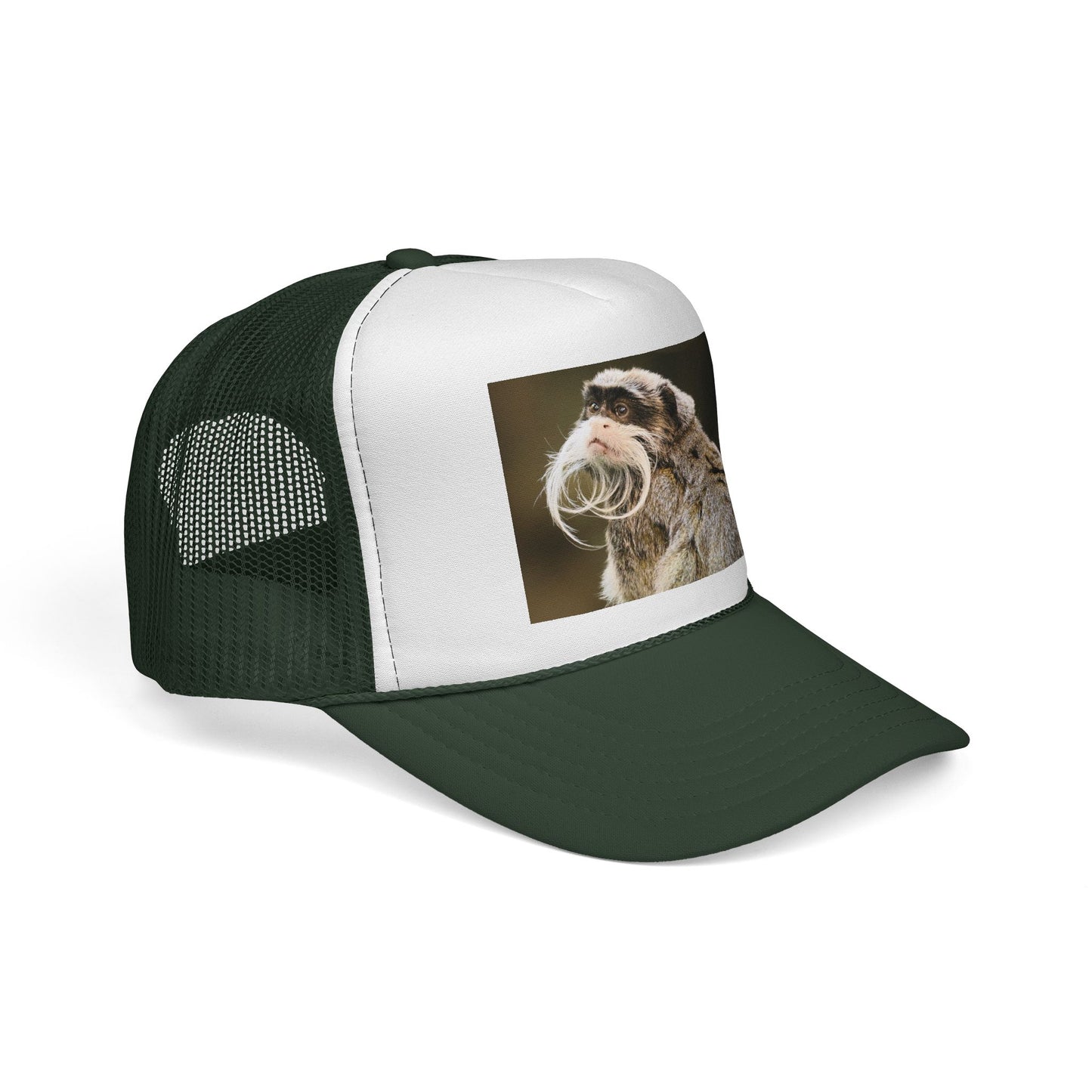 Emperor Tamarin Trucker Hat – Cute Monkey Photo Cap for Animal Lovers
