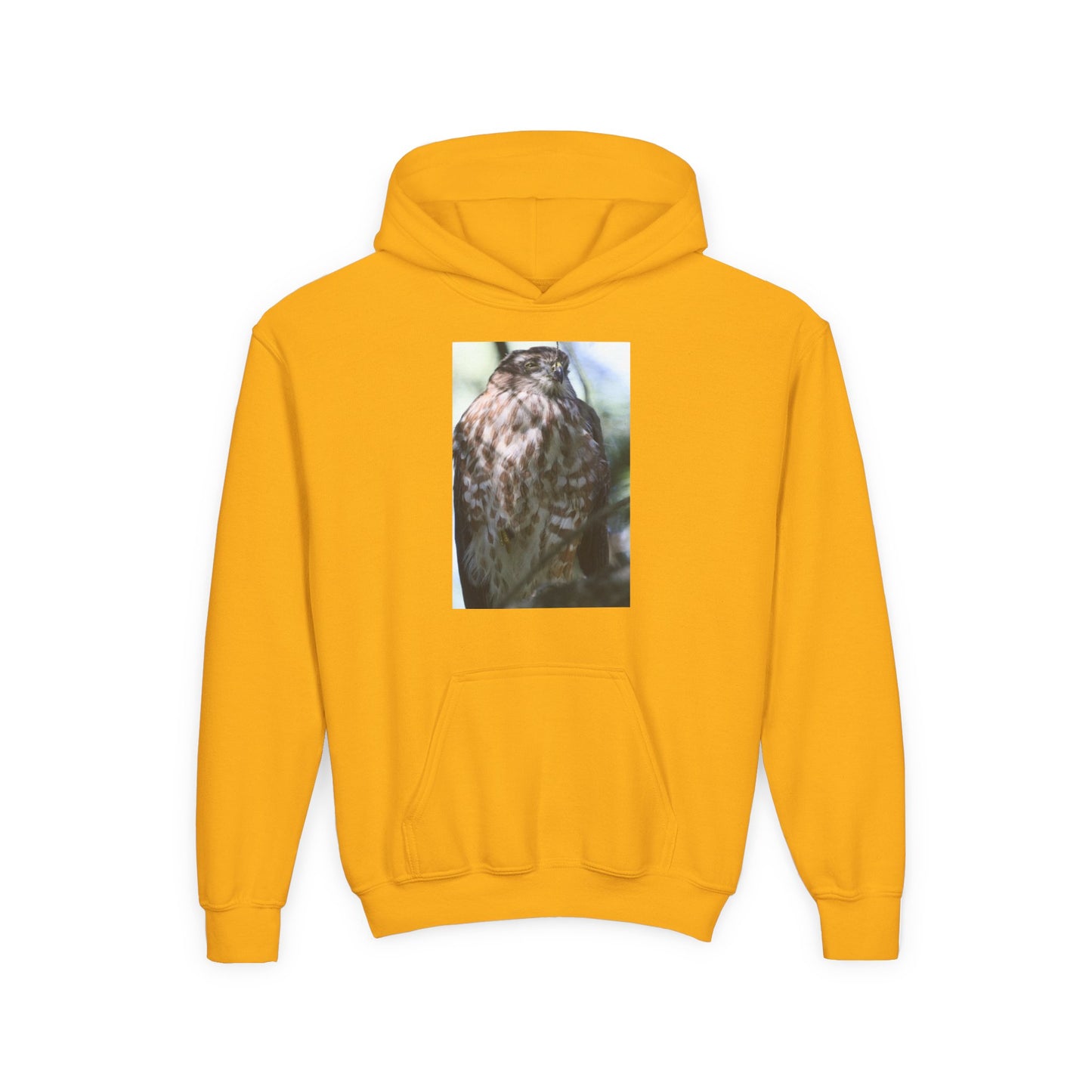 Youth Owl Hoodie – Photoreal Hawk Owl Print Kids' Hooded Sweatshirt