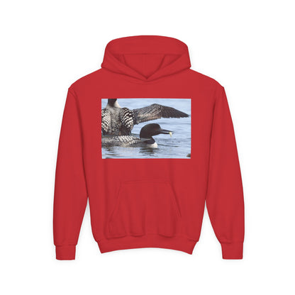 Loon Lake Youth Hoodie — Scenic Common Loon Wildlife Photo