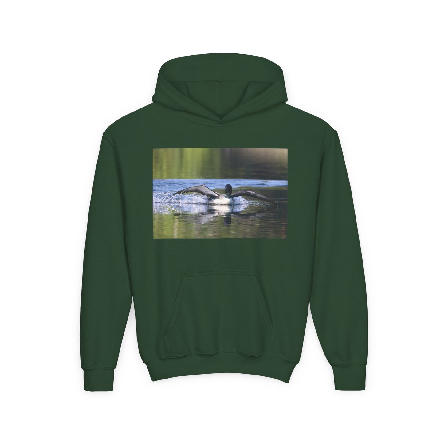 Youth Hoodie with Swimming Otter Photo – Cute Wildlife Kids Sweatshirt