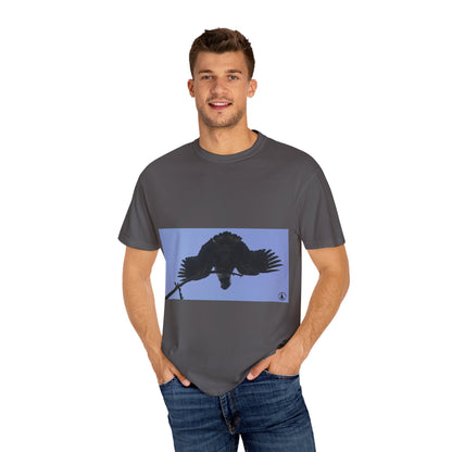 Aerial Raven: Black Wing Silhouette, Overhead Flight Perspectivephotography shirts