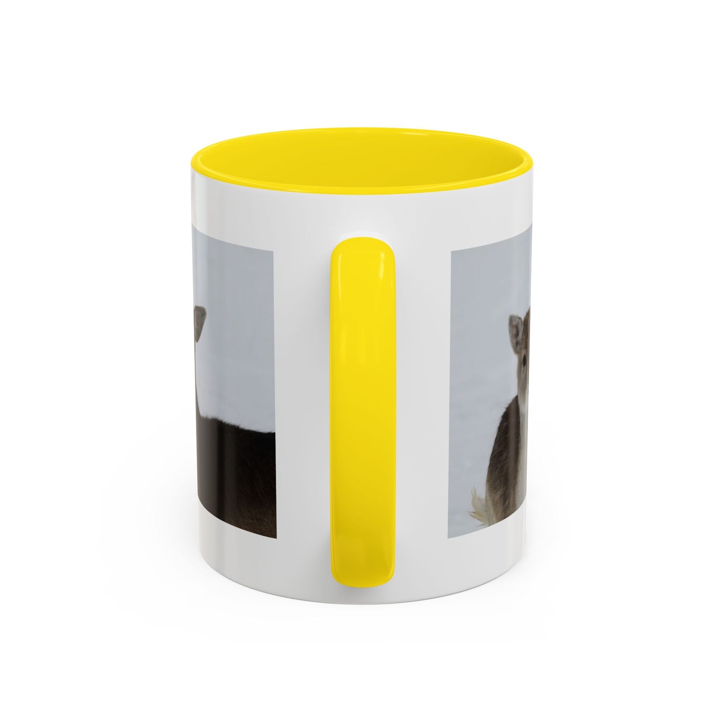 Deer Pair Accent Coffee Mug — Cute Winter Wildlife Ceramic Mug (11/15oz)