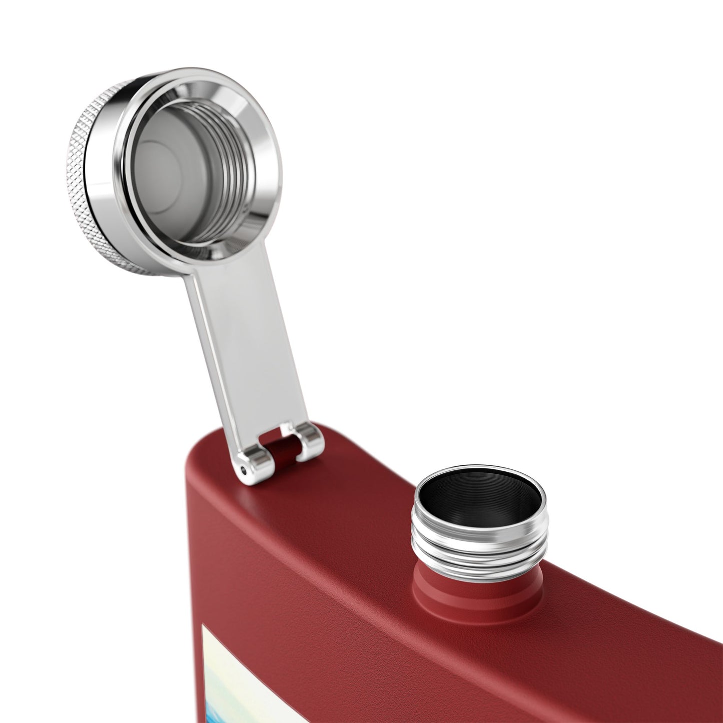 Mountain Vista 6oz Stainless Steel Flask — Scenic Blue Ridge Landscape