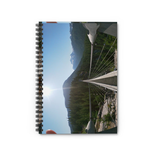Suspension Bridge Mountain View Spiral Notebook — Scenic Travel Journal (Ruled)