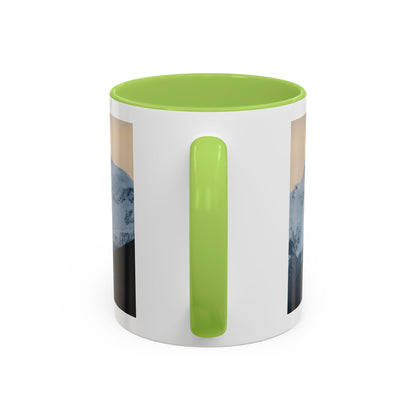 Mountain Sunrise Accent Coffee Mug — Scenic Snow Peak Photo (11/15oz)