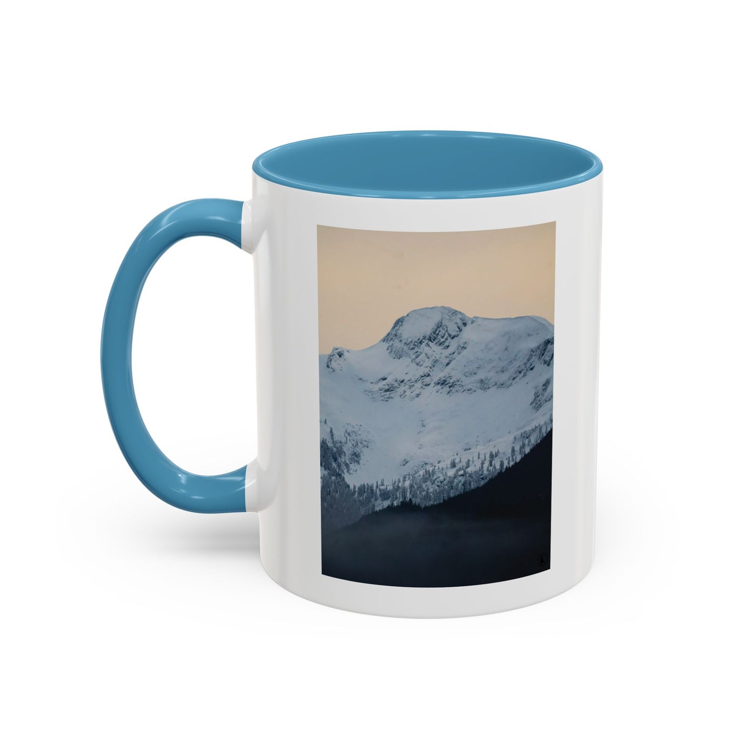 Mountain Sunrise Accent Coffee Mug — Scenic Snow Peak Photo (11/15oz)