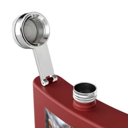 6oz Stainless Steel Flask with Frosted Berries Photo — Winter Nature Pocket Flask