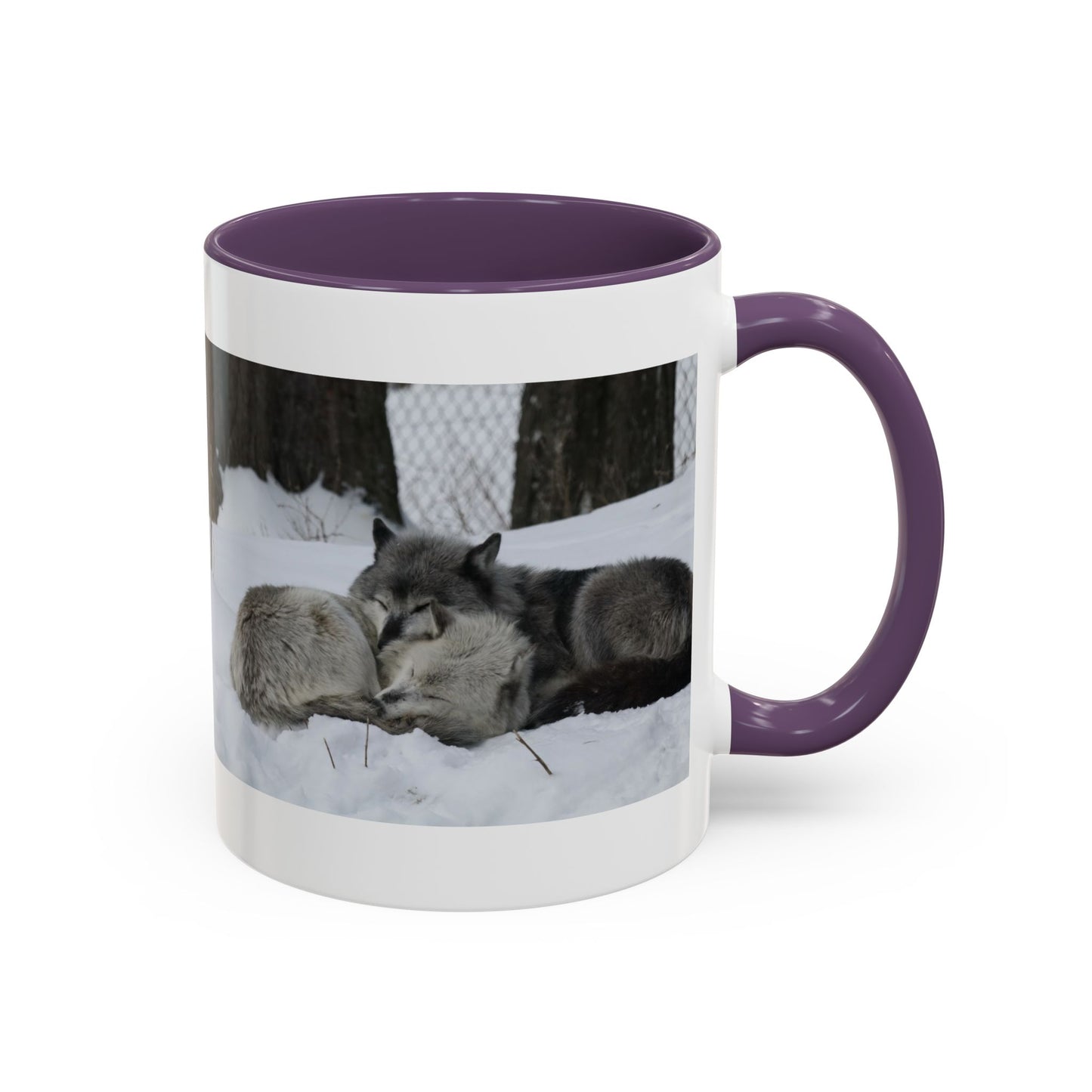 Wolf Pair Accent Coffee Mug – Winter Wildlife Photo Mug (11/15 oz)
