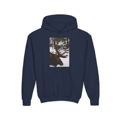 Moose Portrait Hoodie | Youth Hooded Sweatshirt