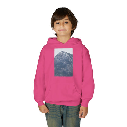 Mountain Peak Youth Hoodie — Winter Snow Scenic Graphic Sweatshirt