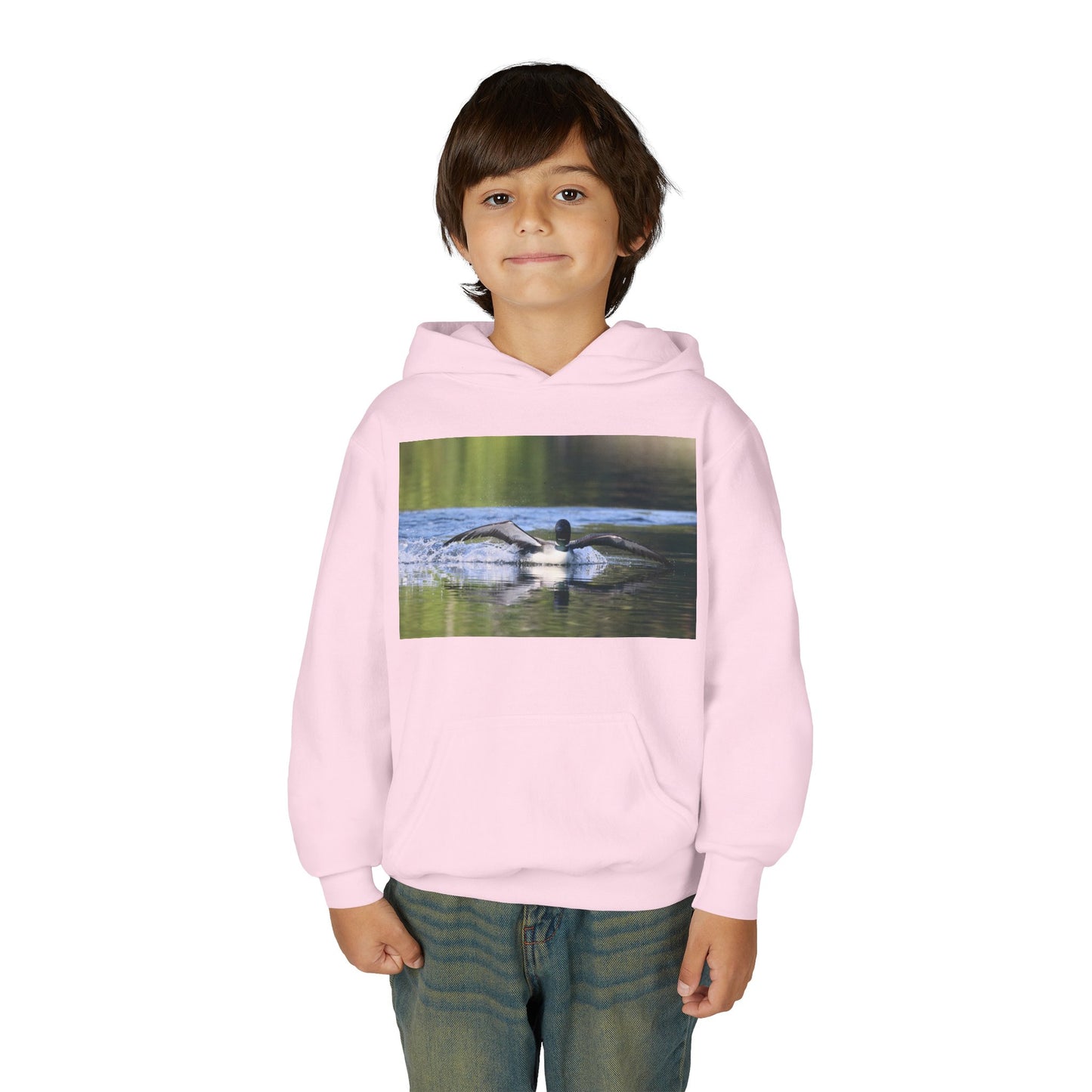Youth Hoodie with Swimming Otter Photo – Cute Wildlife Kids Sweatshirt