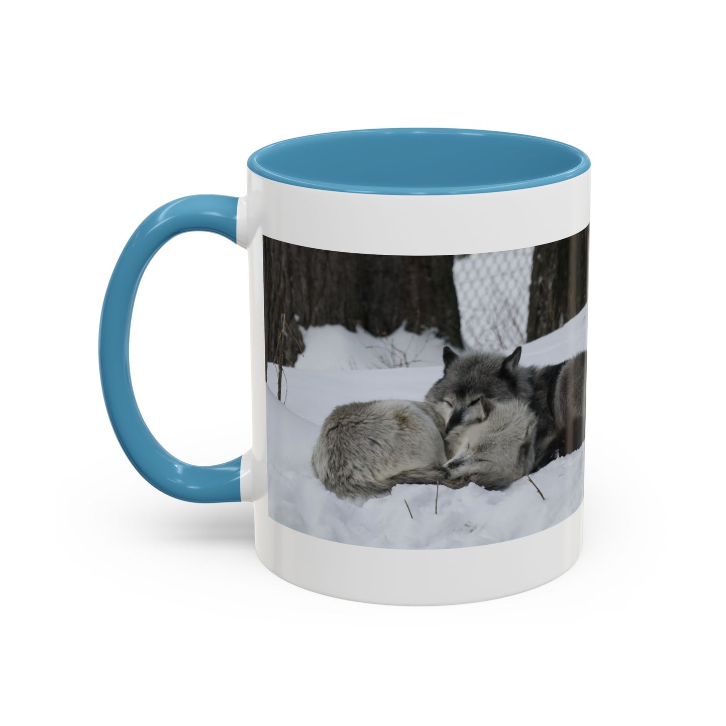 Wolf Pair Accent Coffee Mug – Winter Wildlife Photo Mug (11/15 oz)