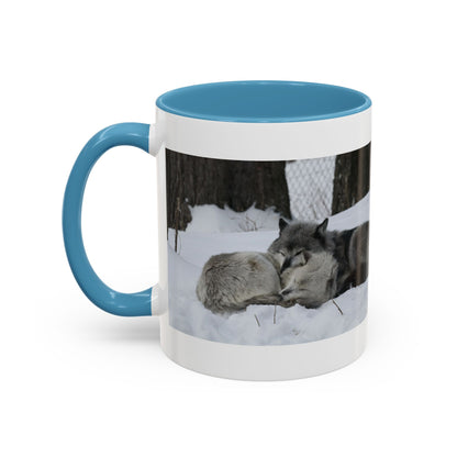 Wolf Pair Accent Coffee Mug – Winter Wildlife Photo Mug (11/15 oz)
