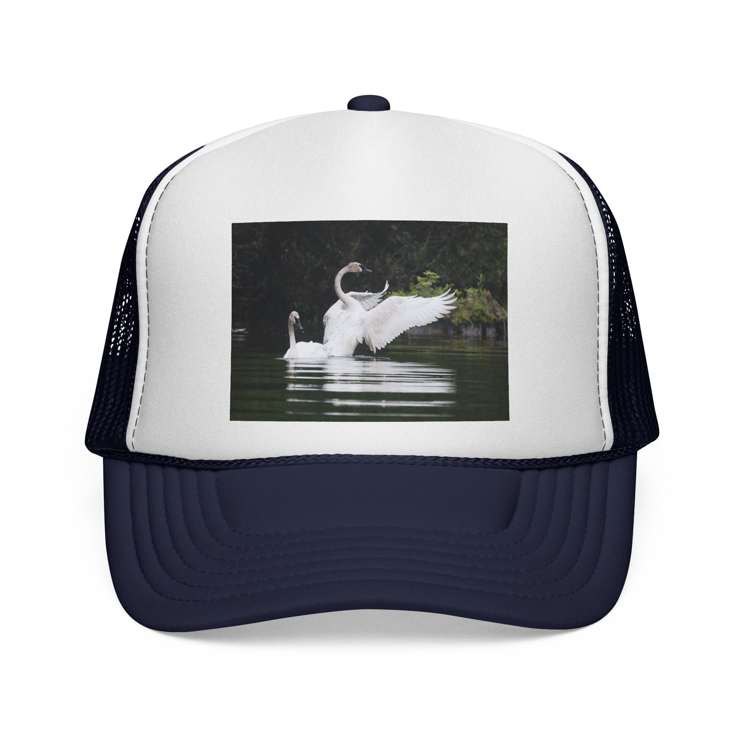 Swan Photo Trucker Cap — Wildlife Nature Hat