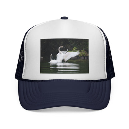 Swan Photo Trucker Cap — Wildlife Nature Hat