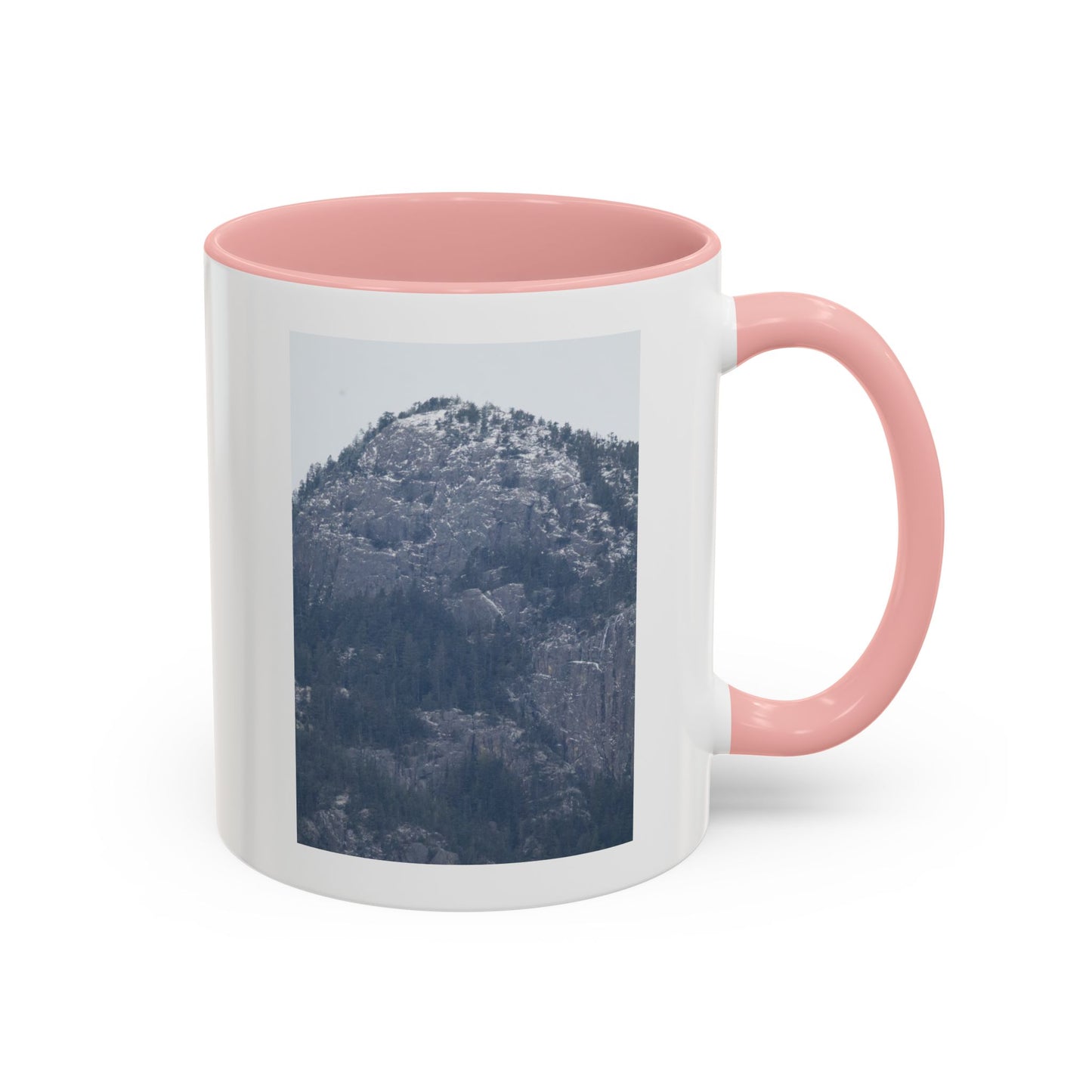 Mountain Peak Accent Coffee Mug – Snowy Forest Photo 11oz/15oz