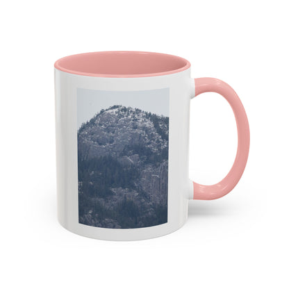 Mountain Peak Accent Coffee Mug – Snowy Forest Photo 11oz/15oz