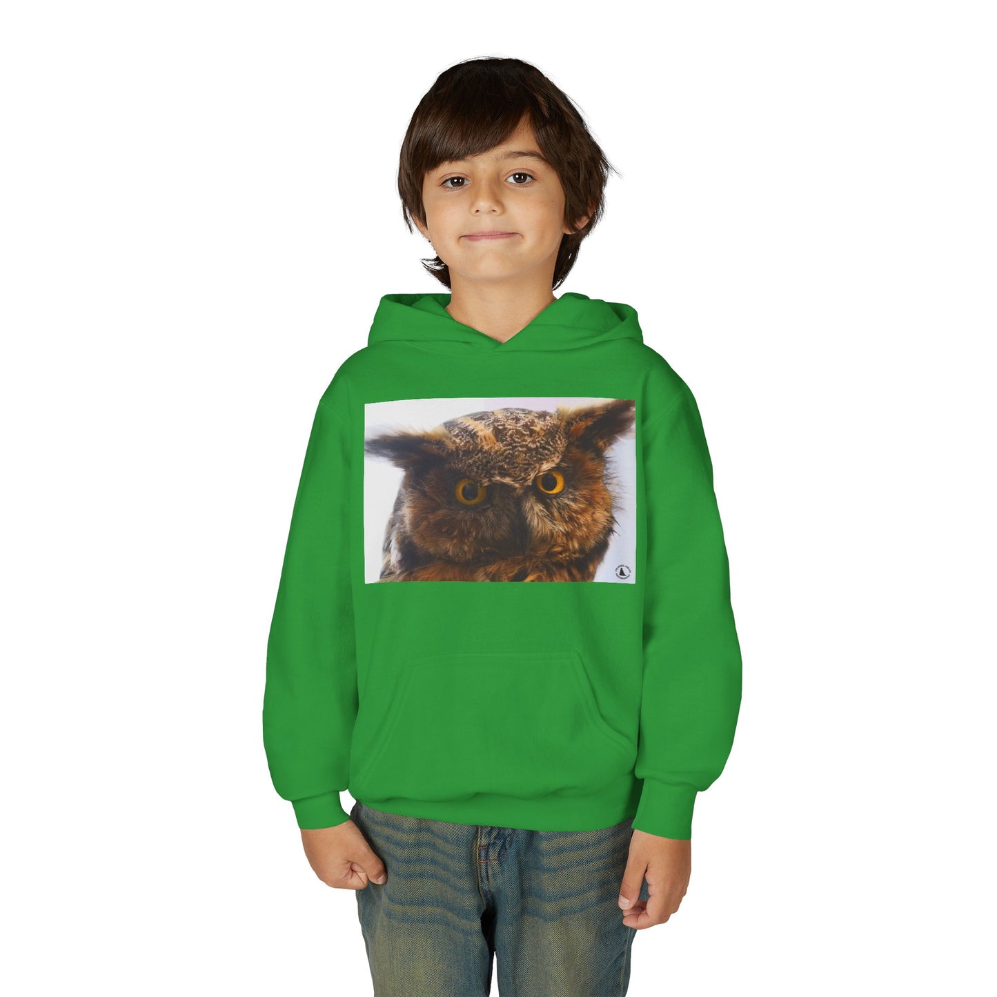 Youth Hoodie with Realistic Owl Art — Cute Kids Animal Pullover