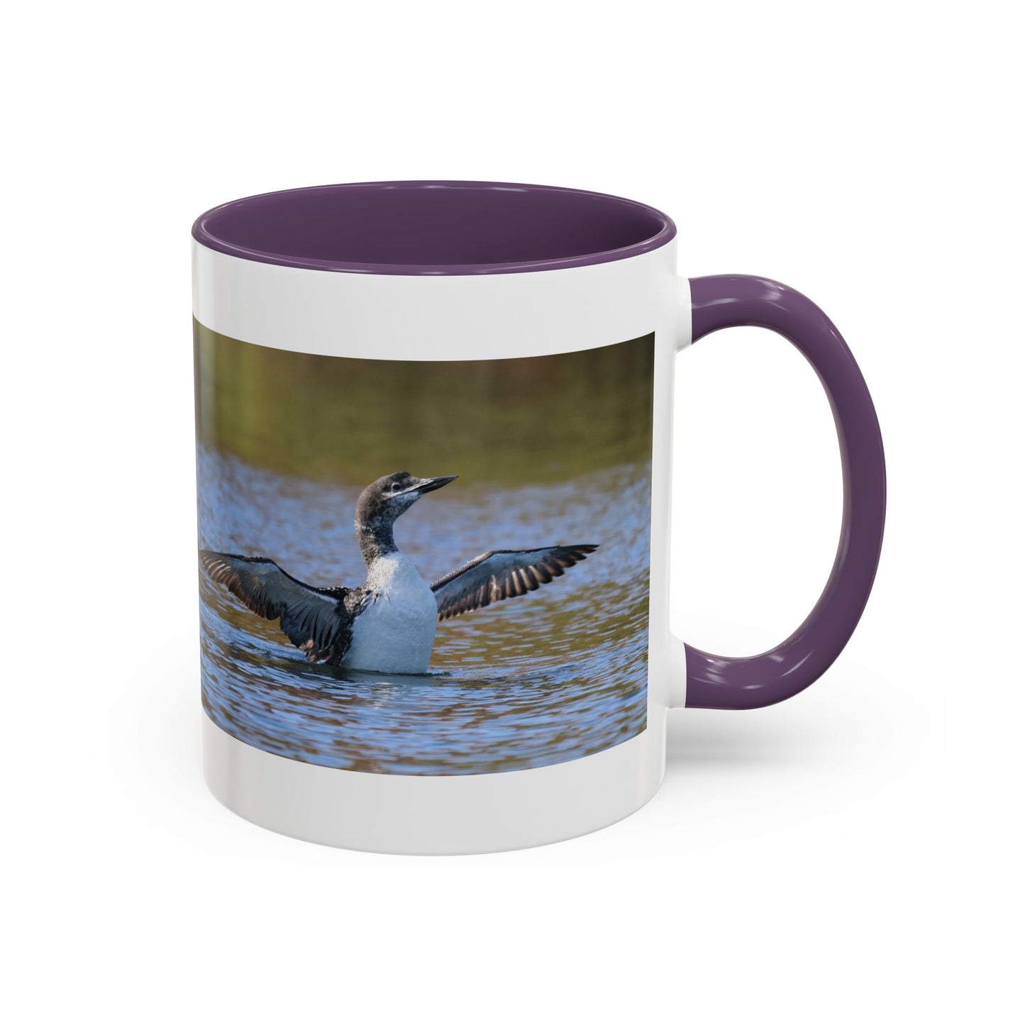 Loons in Flight Accent Coffee Mug — Wildlife Bird Photography Drinkware