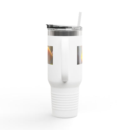 40oz Insulated Travel Mug with Cute Golden Pomeranian Photo