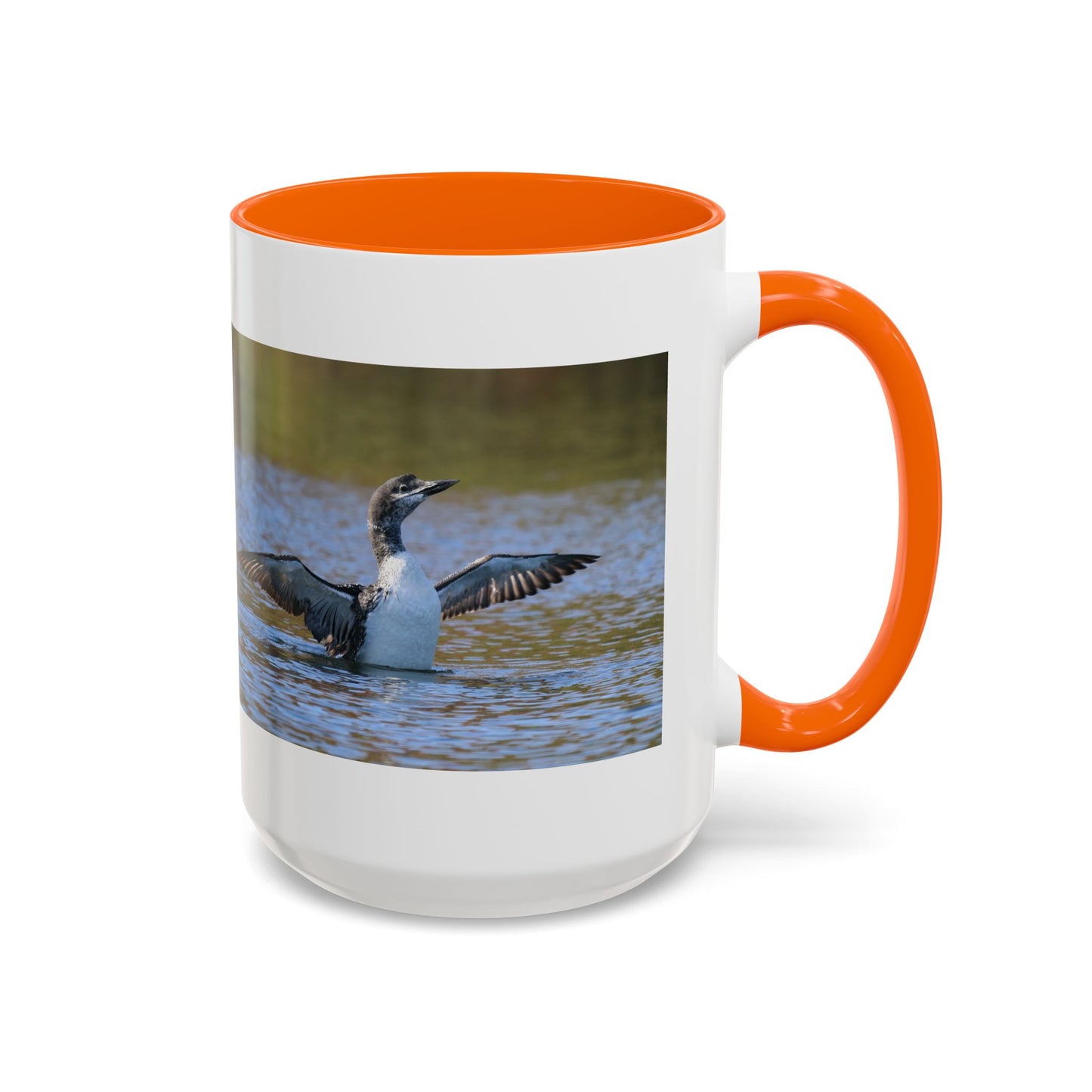 Loons in Flight Accent Coffee Mug — Wildlife Bird Photography Drinkware