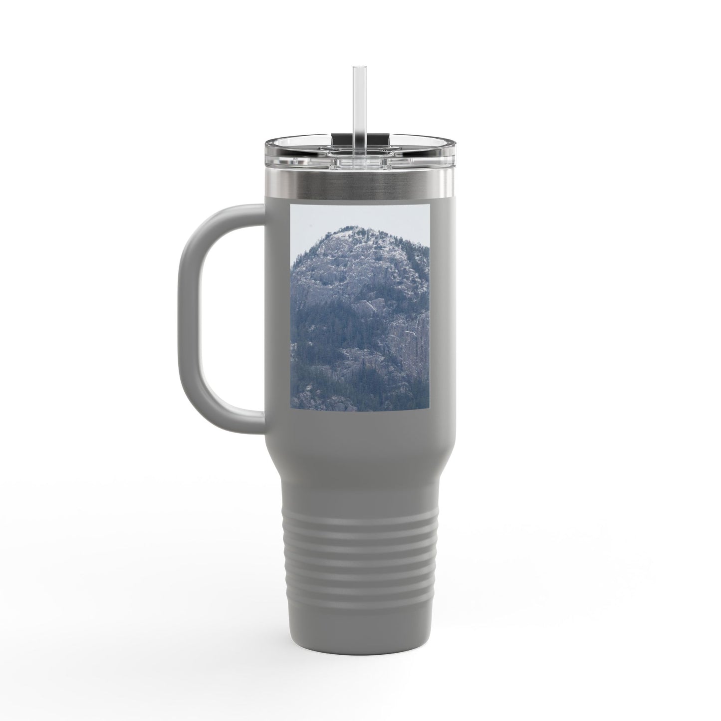 40oz Insulated Travel Mug with Mountain Photo — Cold-Resistant Stainless Steel Tumbler for Commuting & Outdoors