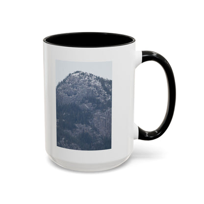 Mountain Peak Accent Coffee Mug – Snowy Forest Photo 11oz/15oz