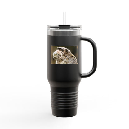 40oz Insulated Travel Mug – Cute Sloth Drinking Coffee Photo