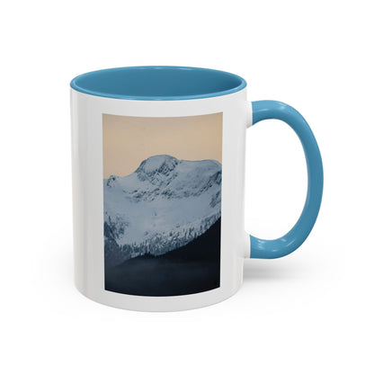 Mountain Sunrise Accent Coffee Mug — Scenic Snow Peak Photo (11/15oz)
