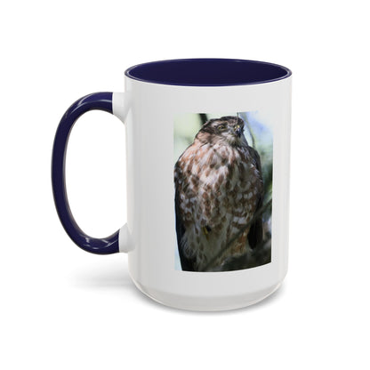 Hawk Photo Accent Coffee Mug — Birdwatcher Gift, 11/15oz