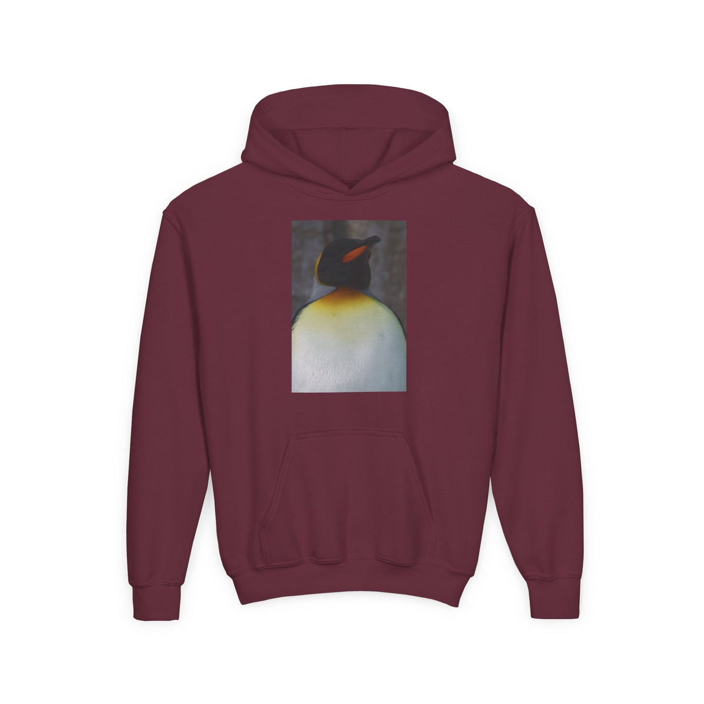 Penguin Art Youth Hoodie — Minimalist Royal Penguin Illustration Sweatshirt