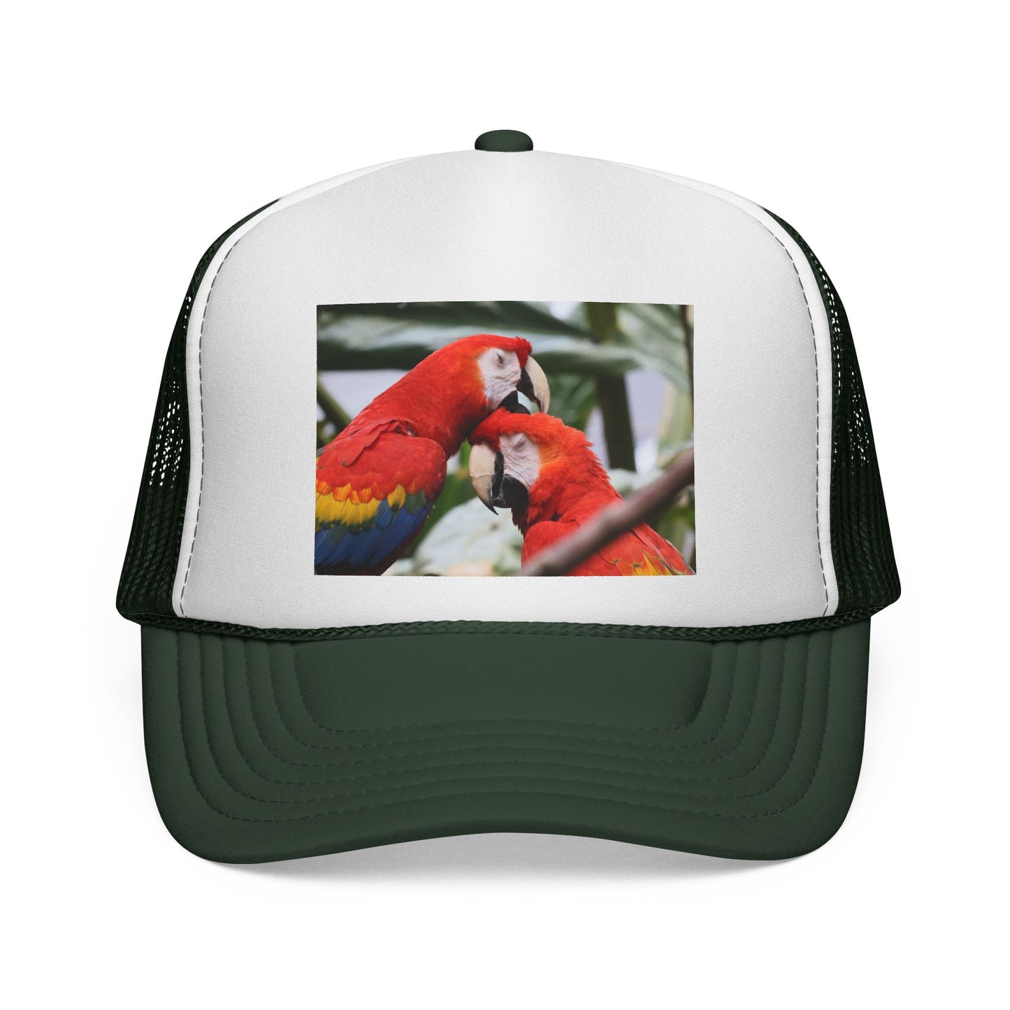 Parrot Love Trucker Cap — Tropical Scarlet Macaw Mesh Hat
