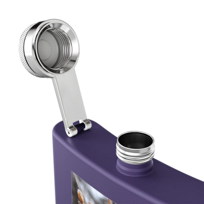 6oz Stainless Steel Flask with Frosted Berries Photo — Winter Nature Pocket Flask