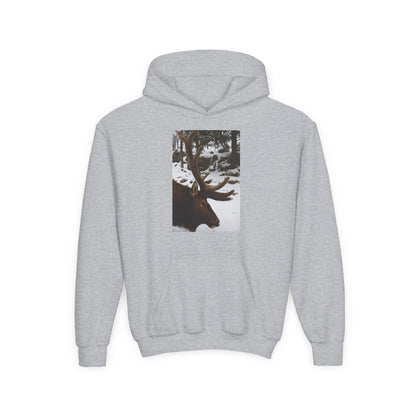 Moose Portrait Hoodie | Youth Hooded Sweatshirt