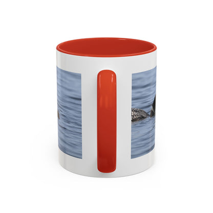 Loon Family Accent Coffee Mug — Scenic Lake Bird Photography (11/15oz)