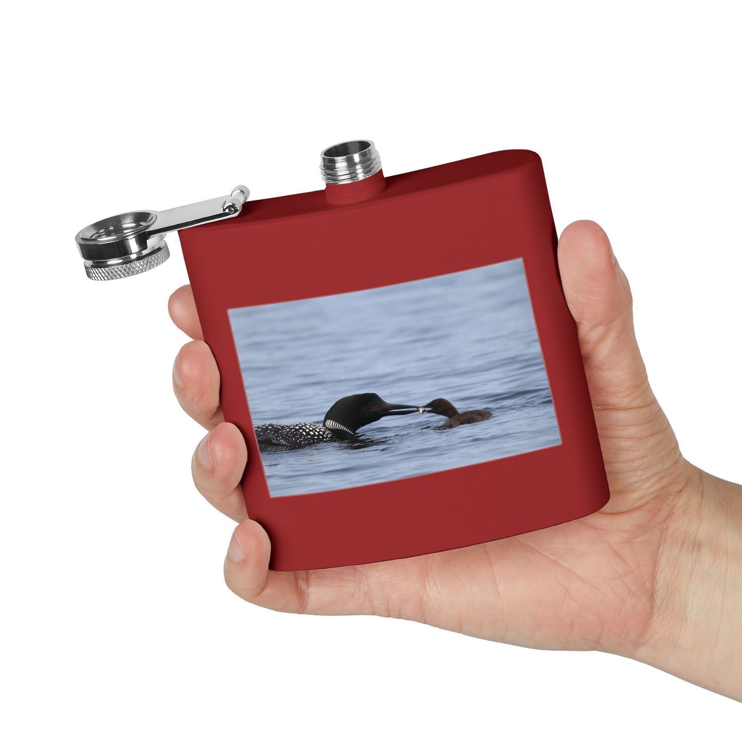 Loon Family 6oz Stainless Steel Flask – Wildlife Nature Gift