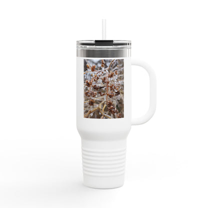 40oz Insulated Travel Mug with Frosted Branch Photo – Large Stainless Steel Tumbler