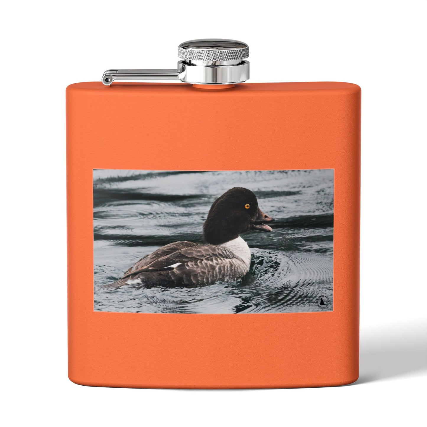 Goldeneye Duck Photo Stainless Steel Flask — 6oz Travel Hip Flask