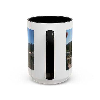 Bridge Trail Scenic Coffee Mug — Mountain Suspension Bridge Photo Accent Mug