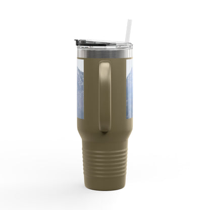 40oz Insulated Travel Mug with Mountain Photo — Cold-Resistant Stainless Steel Tumbler for Commuting & Outdoors