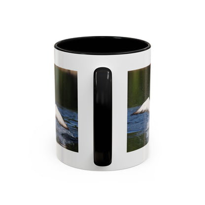 Loons Taking Off Accent Coffee Mug — Wildlife Nature Bird Lover Gift