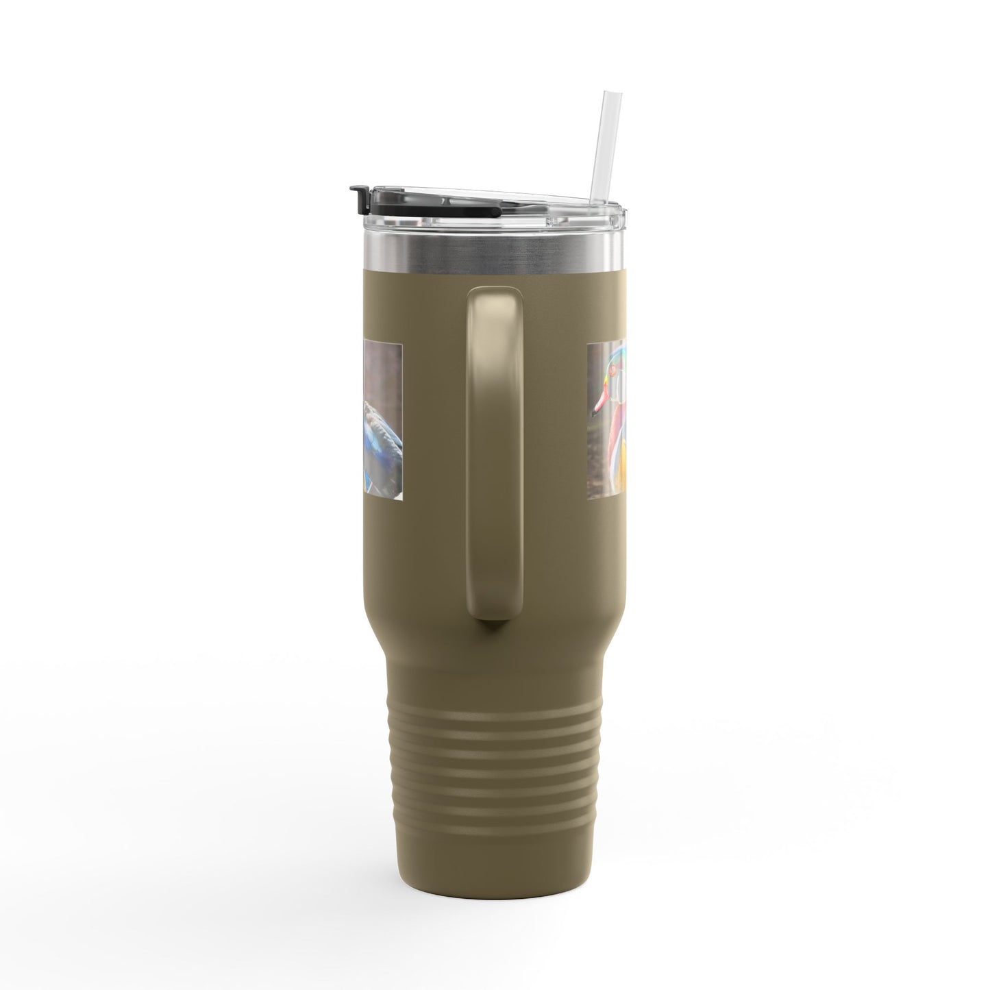 Wood Duck 40oz Insulated Travel Mug — Large Stainless Tumbler with Handle