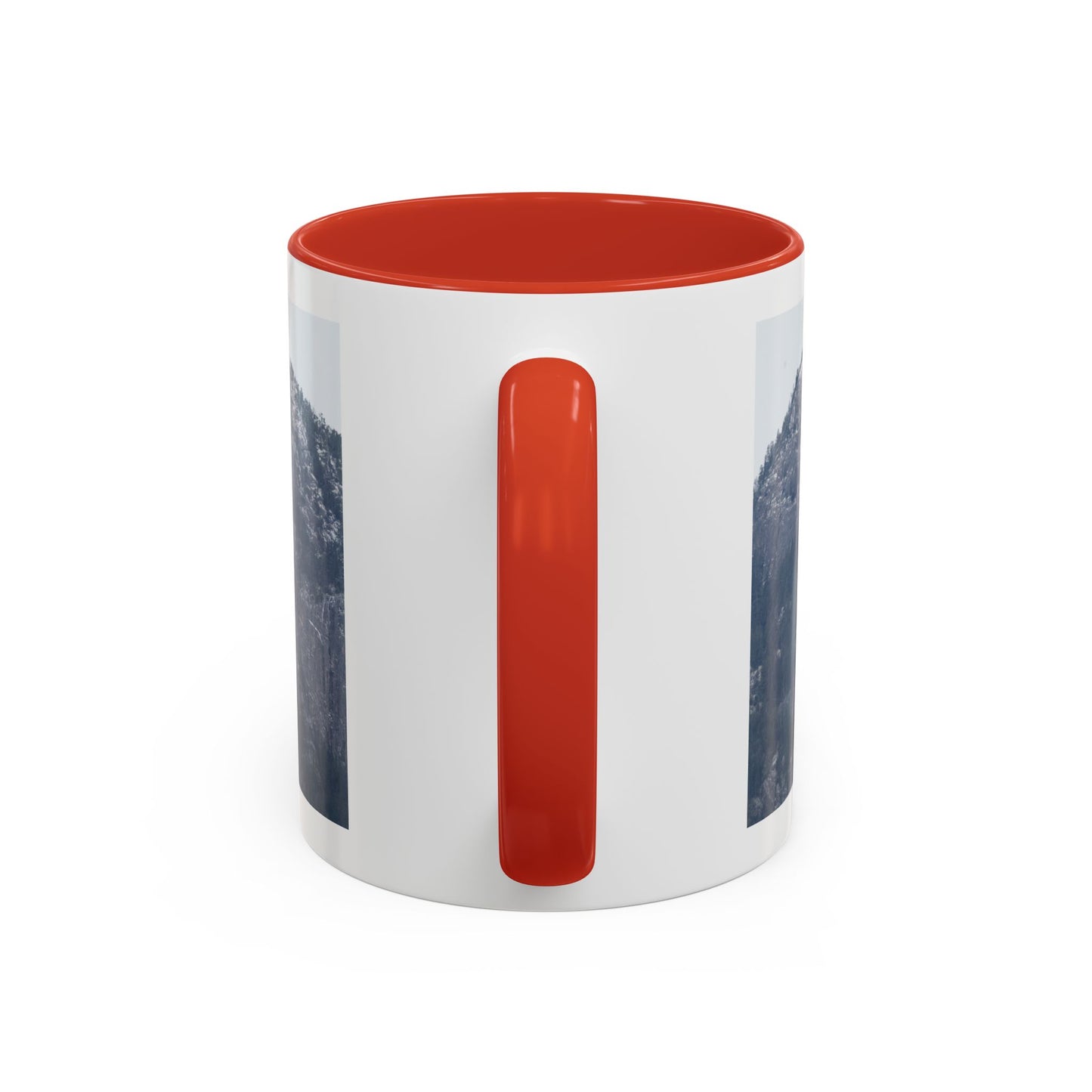 Mountain Peak Accent Coffee Mug – Snowy Forest Photo 11oz/15oz