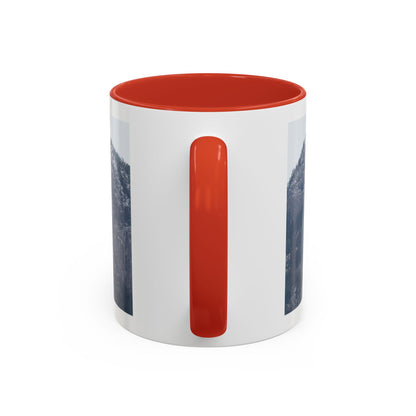 Mountain Peak Accent Coffee Mug – Snowy Forest Photo 11oz/15oz