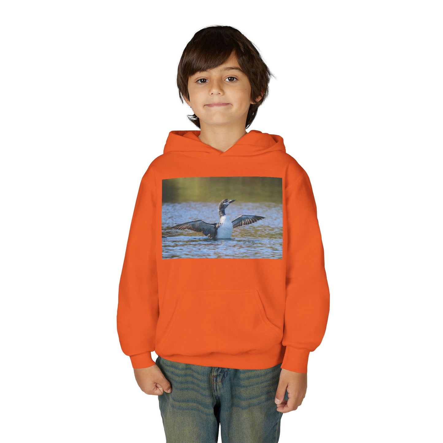 Youth Hoodie with Loon Photo – Nature Birdwatching Pullover