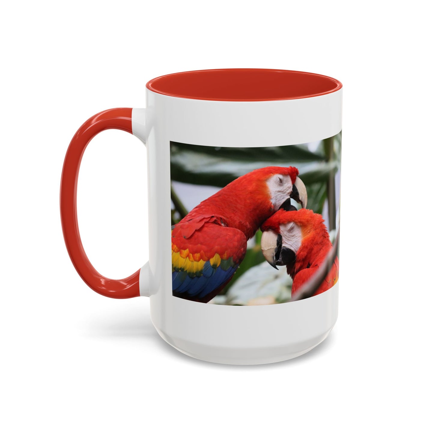 Scarlet Macaw Coffee Mug — Tropical Parrot Accent Mug (11/15oz)