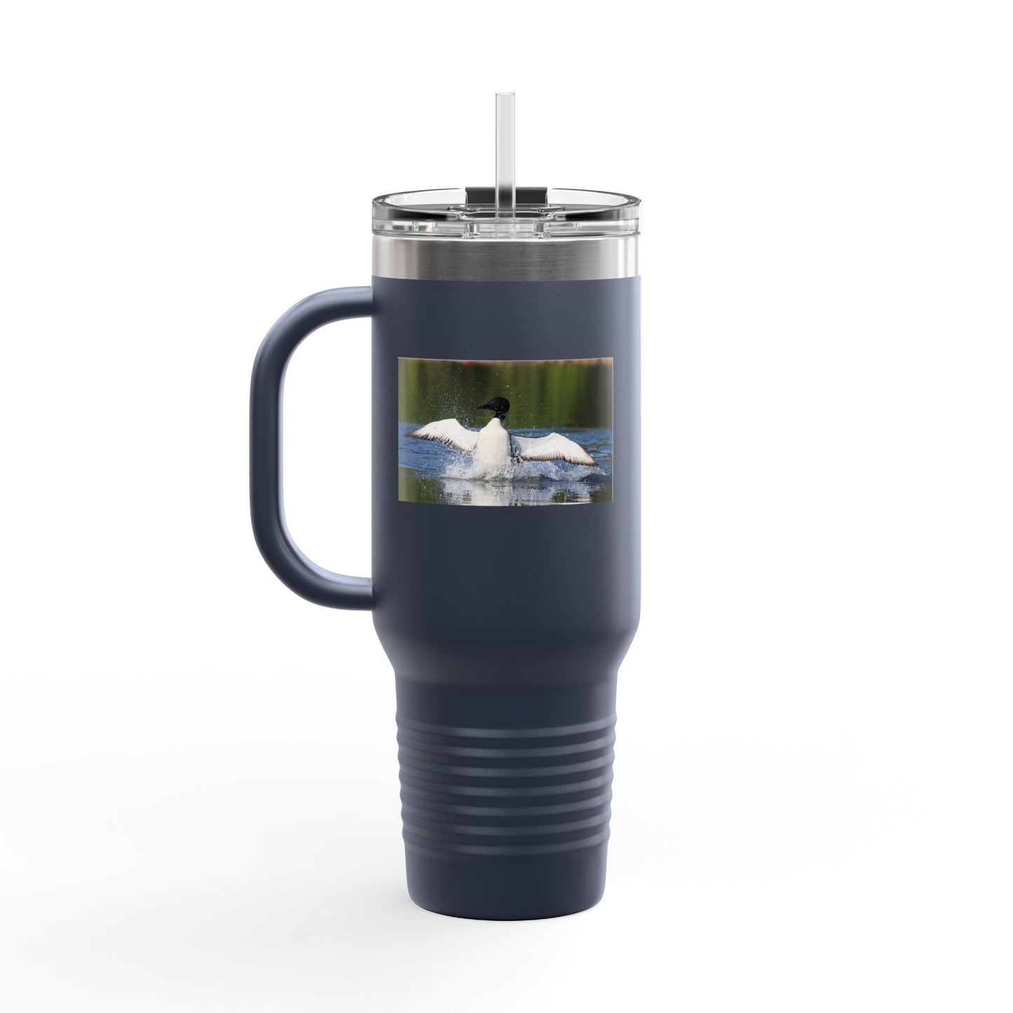 40oz Insulated Travel Mug - Black Guillemot Wildlife Photo